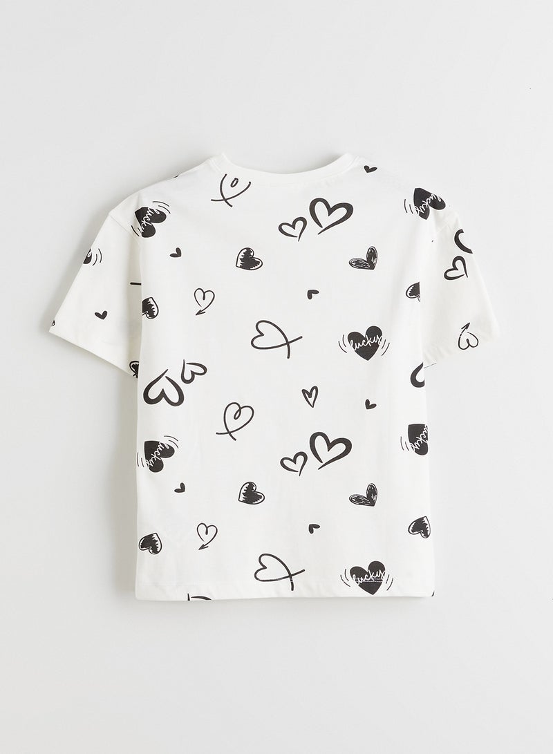 ال سي وايكيكي بيجاما بناتي شورت برقبة دائرية - Image 4